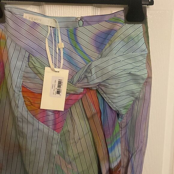 New Rihanna Fenty printed wrap skirt in psychedelic sz 36 - Picture 8 of 11